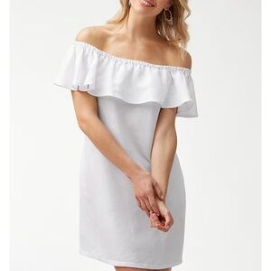 Tommy Bahama women’s white linen off the shoulder dress xsmall